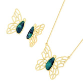 CONJUNTO BORBOLETA COLEÇÃO GARDEN EM ESMERALDA
